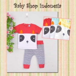 large Setelan Kaos Anak Panda Face Mrh LU327 67